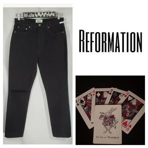 New Reformation Julia High Cigarette Skinny Jeans